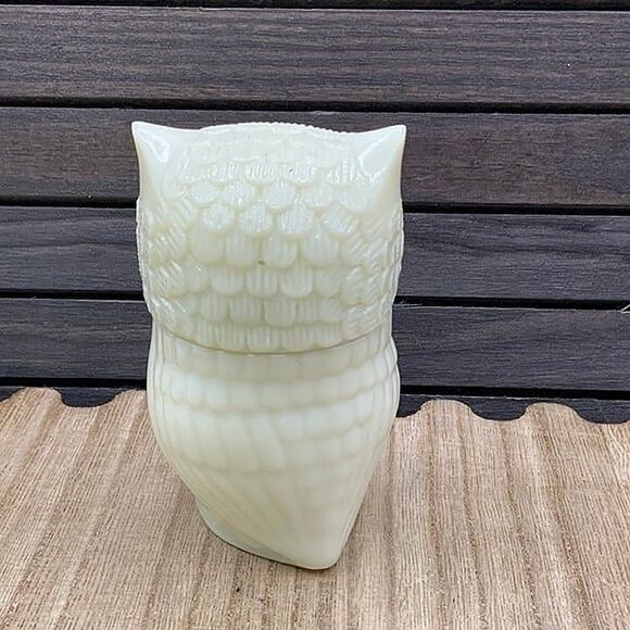 Avon Vintage Sachet Milk Glass Rose Cream Empty Owl - Picture 6 of 7